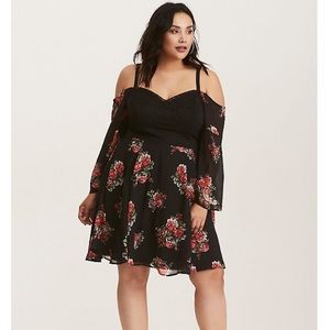 Torrid Insider Floral Print Lace Bustier MiniDress